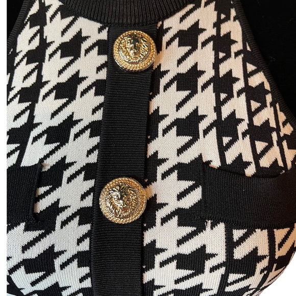 Black & White Houndstooth Knit Dress The Kiny - Picture 4 of 9